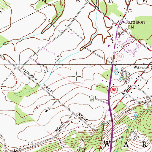 Topographic Map of Warwick Township Police Department, PA