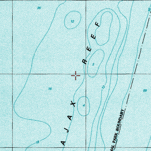 Topographic Map of Ajax Reef, FL
