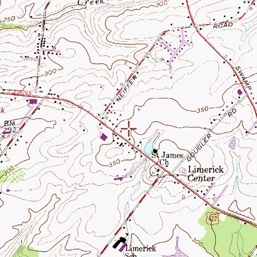 Topographic Map of Limerick Township Police Department, PA