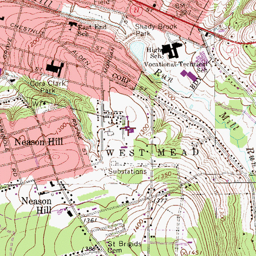 Topographic Map of West Mead Police Department, PA