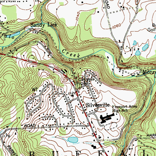 Topographic Map of Buffalo Township Police Department, PA