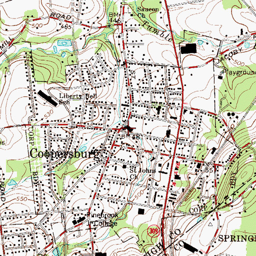 Topographic Map of Coopersburg Police Department, PA