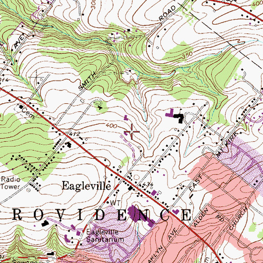 Topographic Map of Lower Providence Police Department, PA