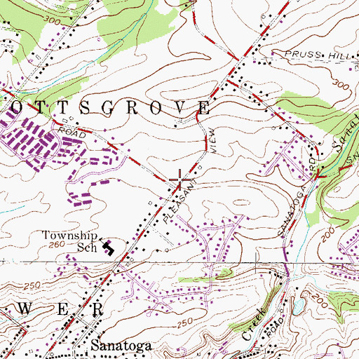 Topographic Map of Lower Pottsgrove Township Police Department, PA