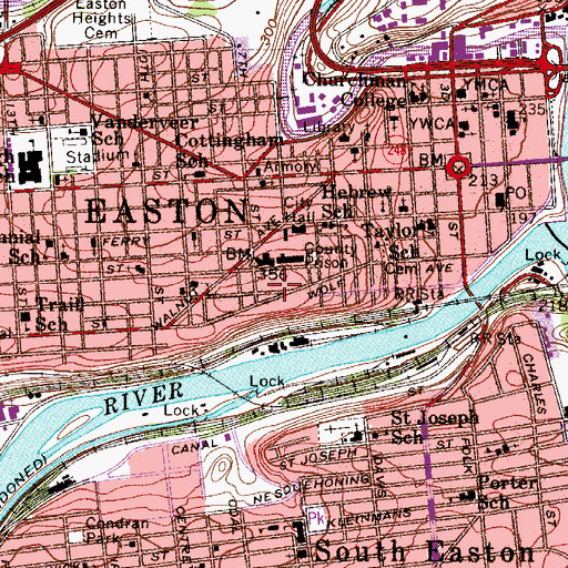Topographic Map of Northampton County Sheriff's Office, PA