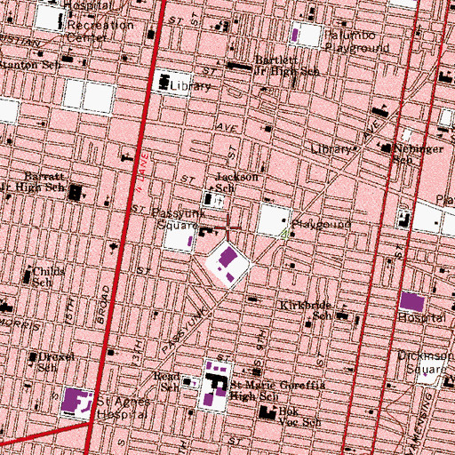 Topographic Map of Philadelphia Police Department - 3rd District, PA