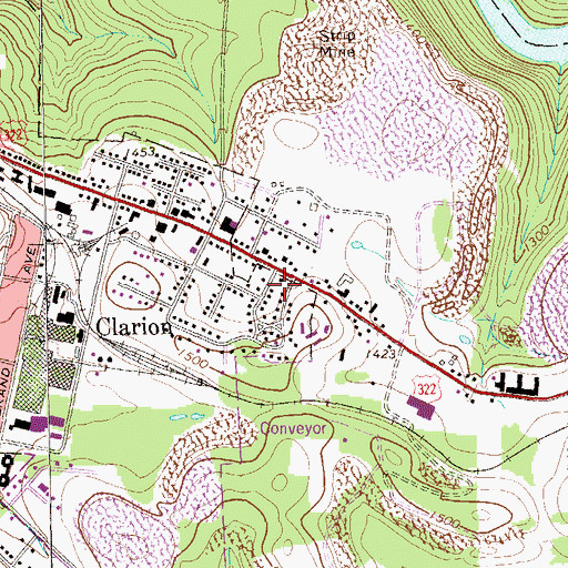 Topographic Map of Clarion Borough Police Department, PA