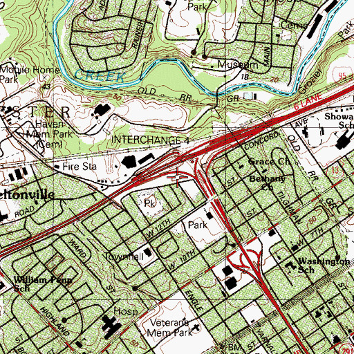 Topographic Map of Chester Township Police Department, PA