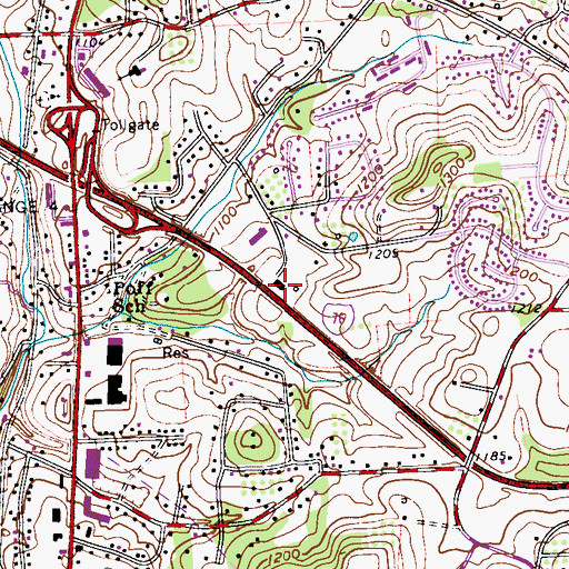 Topographic Map of Pennsylvania State Police Troop T Gibsonia Station, PA