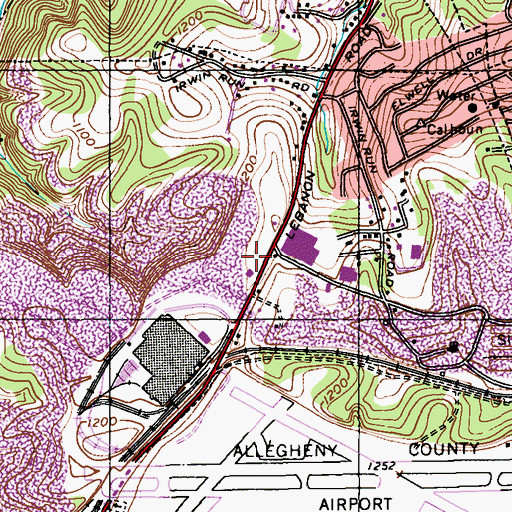 Topographic Map of West Mifflin Borough Police Department, PA