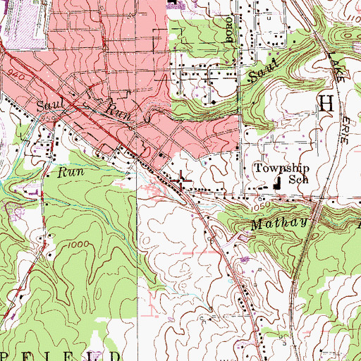 Topographic Map of Hempfield Township Police Department, PA