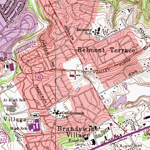 Topographic Map of Upper Merion Township Police Department, PA