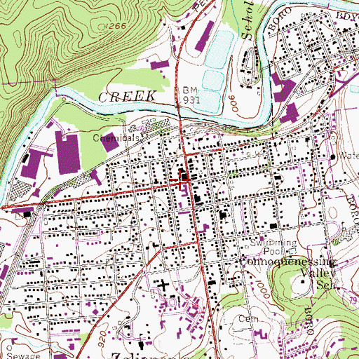 Topographic Map of Zelienople Borough Police Department, PA