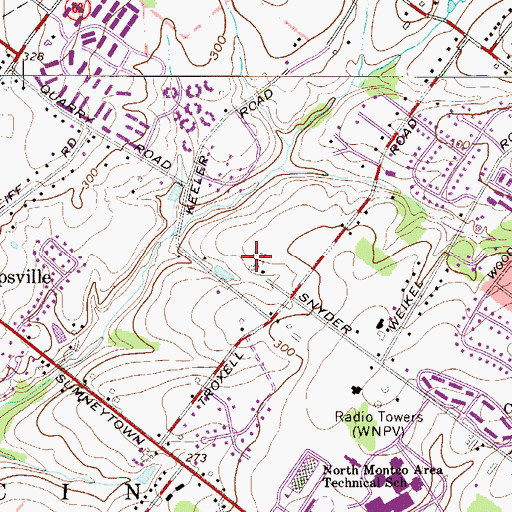 Topographic Map of Towamencin Township Police Department, PA