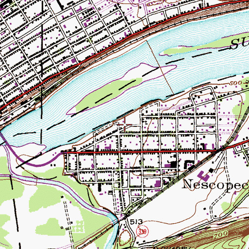 Topographic Map of Nescopeck Borough Police Department, PA