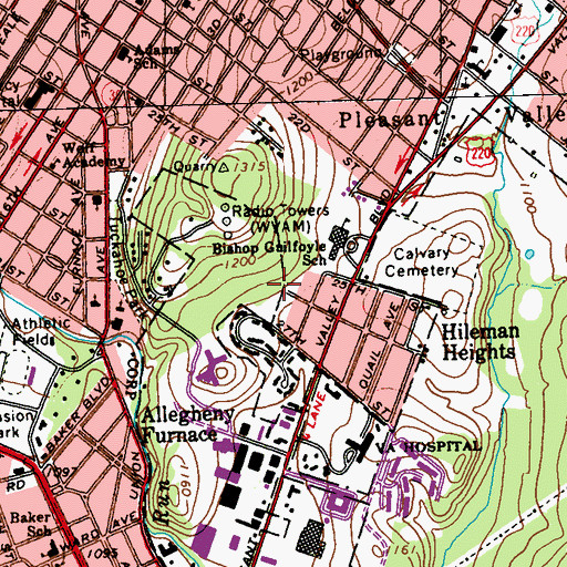 Topographic Map of Logan Township Police Department, PA