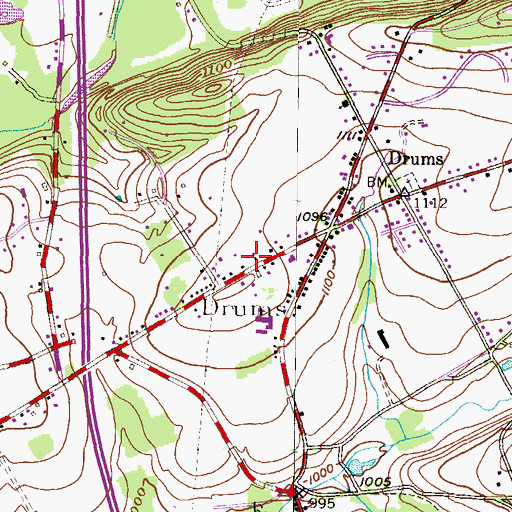 Topographic Map of Butler Township Police Department, PA