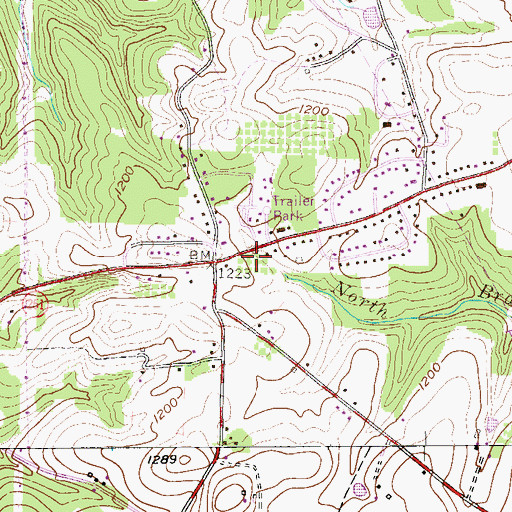 Topographic Map of South Beaver Police Department, PA