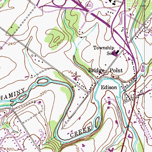 Topographic Map of Doylestown Township Police Department, PA