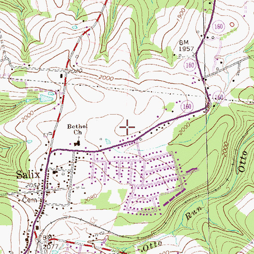 Topographic Map of Adams Township Police Department, PA