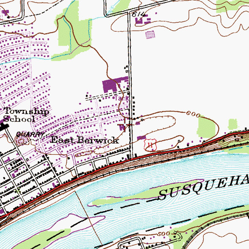 Topographic Map of Salem Township Police Department, PA