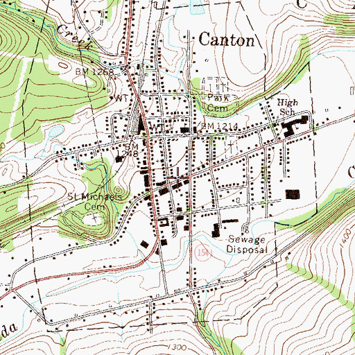 Topographic Map of Canton Borough Police Department, PA