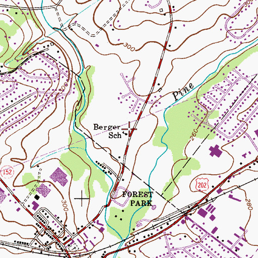 Topographic Map of New Britain Township Police Department, PA