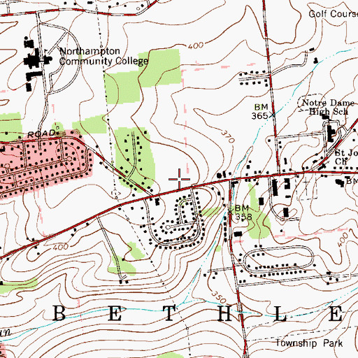 Topographic Map of Bethlehem Township Police Department, PA