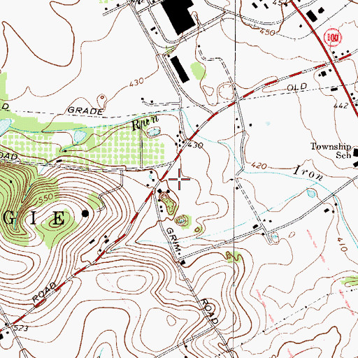 Topographic Map of Pennsylvania State Police Troop M Fogelsville Station, PA