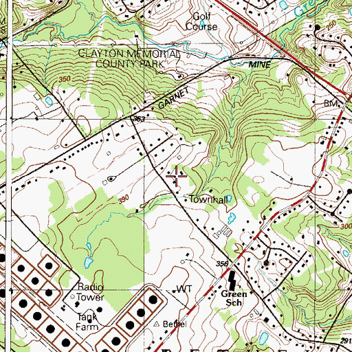 Topographic Map of Bethel Township Police Department, PA
