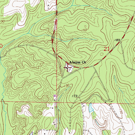 Topographic Map of Alaqua Church, FL