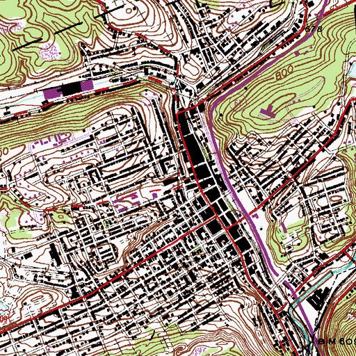 Topographic Map of Schuylkill County Sheriff's Department, PA