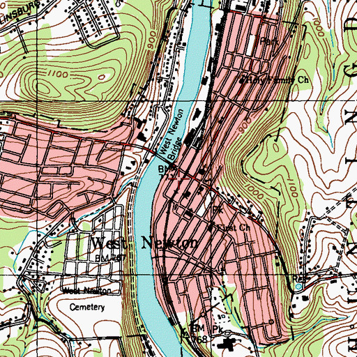 Topographic Map of West Newton Police Department, PA