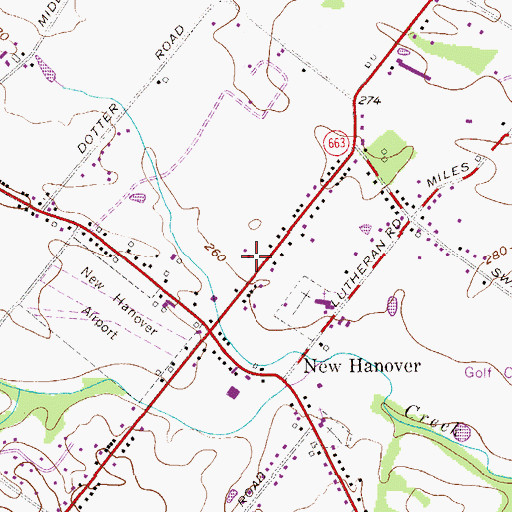 Topographic Map of New Hanover Township Police Department, PA