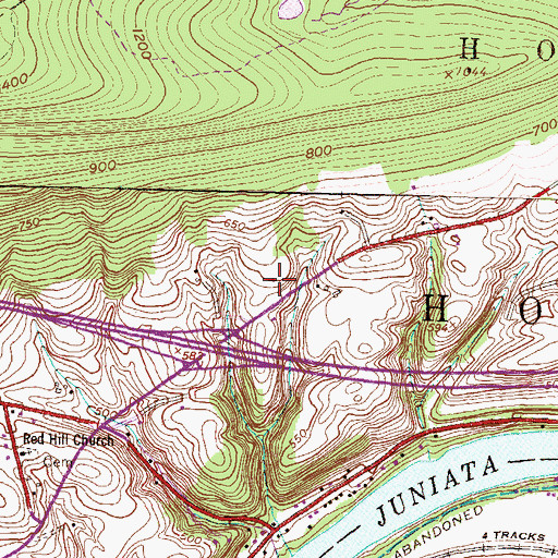 Topographic Map of Pennsylvania State Police Troop H Newport Station, PA