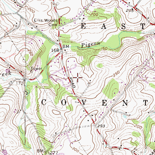 Topographic Map of East Coventry Township Police Department, PA