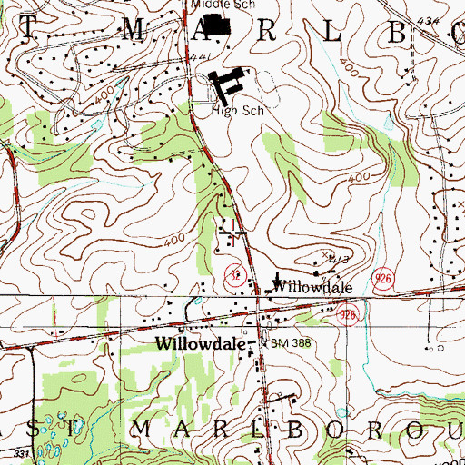 Topographic Map of East Marlborough Township Police Department, PA
