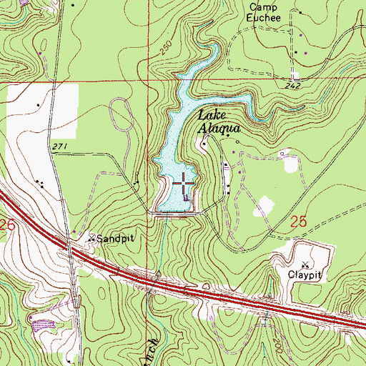 Topographic Map of Lake Alaqua, FL