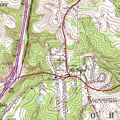 Topographic Map of Ohio Township Police Department, PA