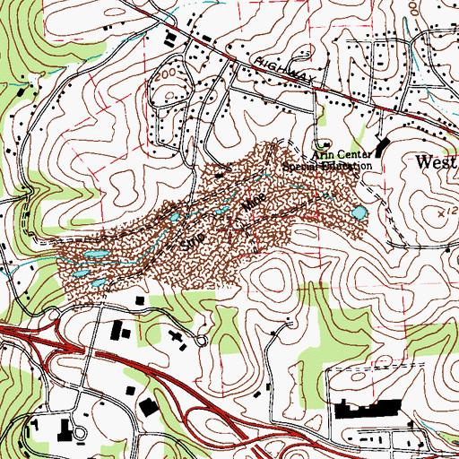 Topographic Map of Pennsylvania State Police Troop D Kittanning Station, PA