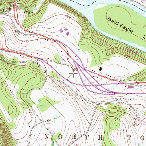 Topographic Map of Pennsylvania State Police Troop P Towanda Station, PA