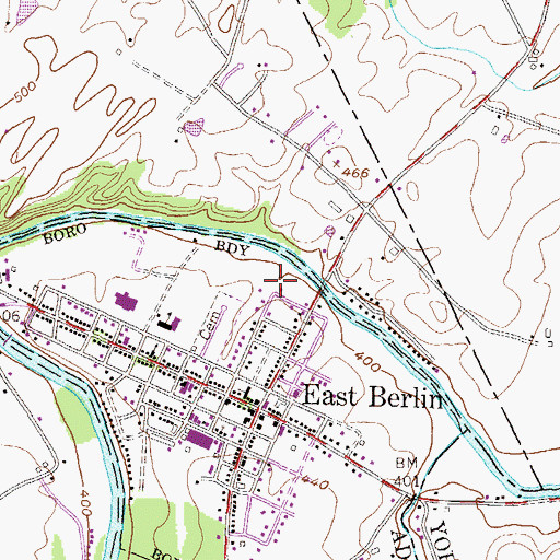 Topographic Map of East Berlin Police Department, PA
