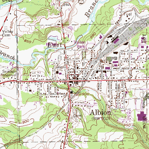 Topographic Map of Albion Boro Police Department, PA