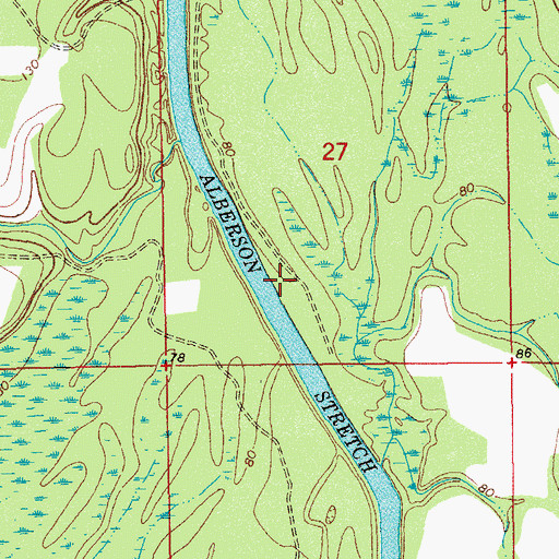 Topographic Map of Alberson Stretch, FL