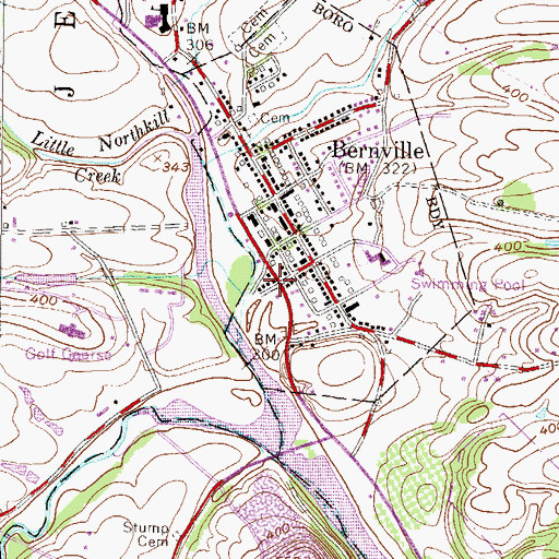 Topographic Map of Bernville Boro Police Department, PA