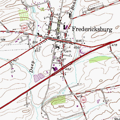 Topographic Map of Bethel Township Police Department, PA