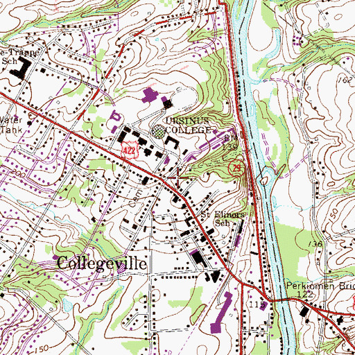 Topographic Map of Collegeville Police Department, PA
