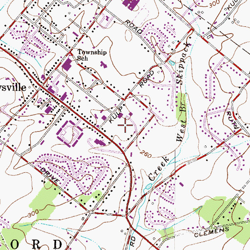 Topographic Map of Lower Salford Township Police Department, PA