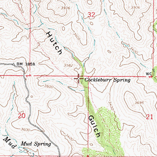 Topographic Map of Cockleburr Spring, AZ