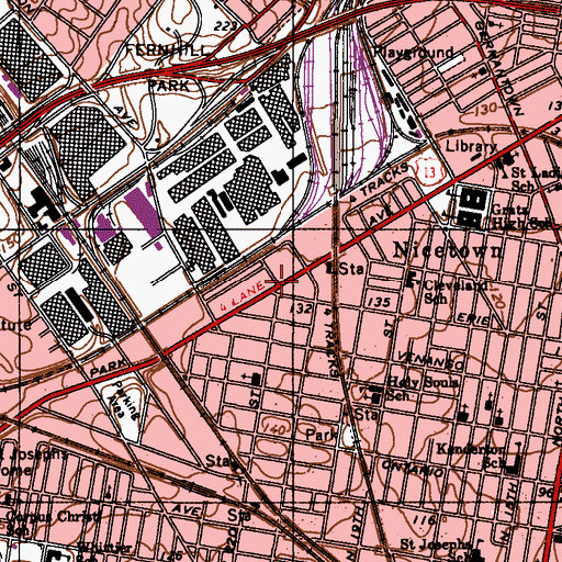 Topographic Map of Philadelphia Police Department - 39th District, PA